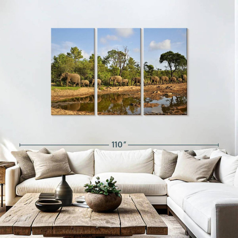 Brampt Kruger Park Elephants, 48" H x 74" W