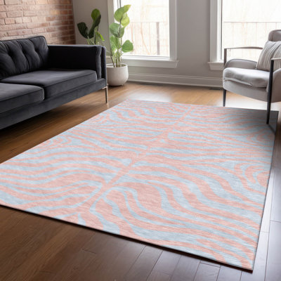 Tapis intérieur / extérieur rose Fernelle 
