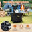 Wood Burning Stove with Heat Resistant Glass Window, Grill Net,, Stainless Steel