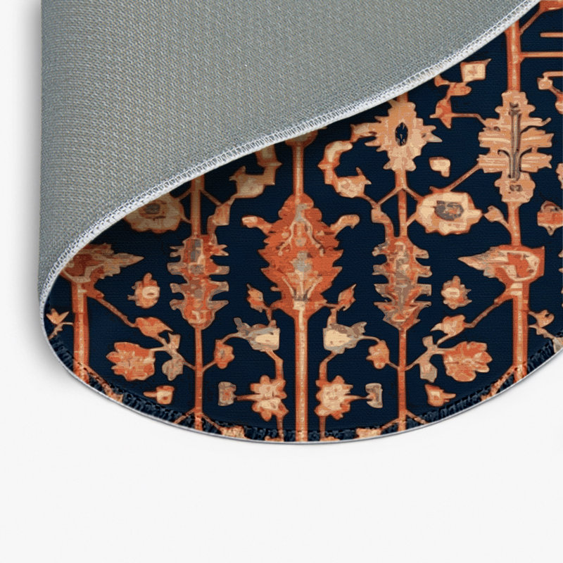 Tapis d'intérieur et d'extérieur gris Persian, Rond 5 pi