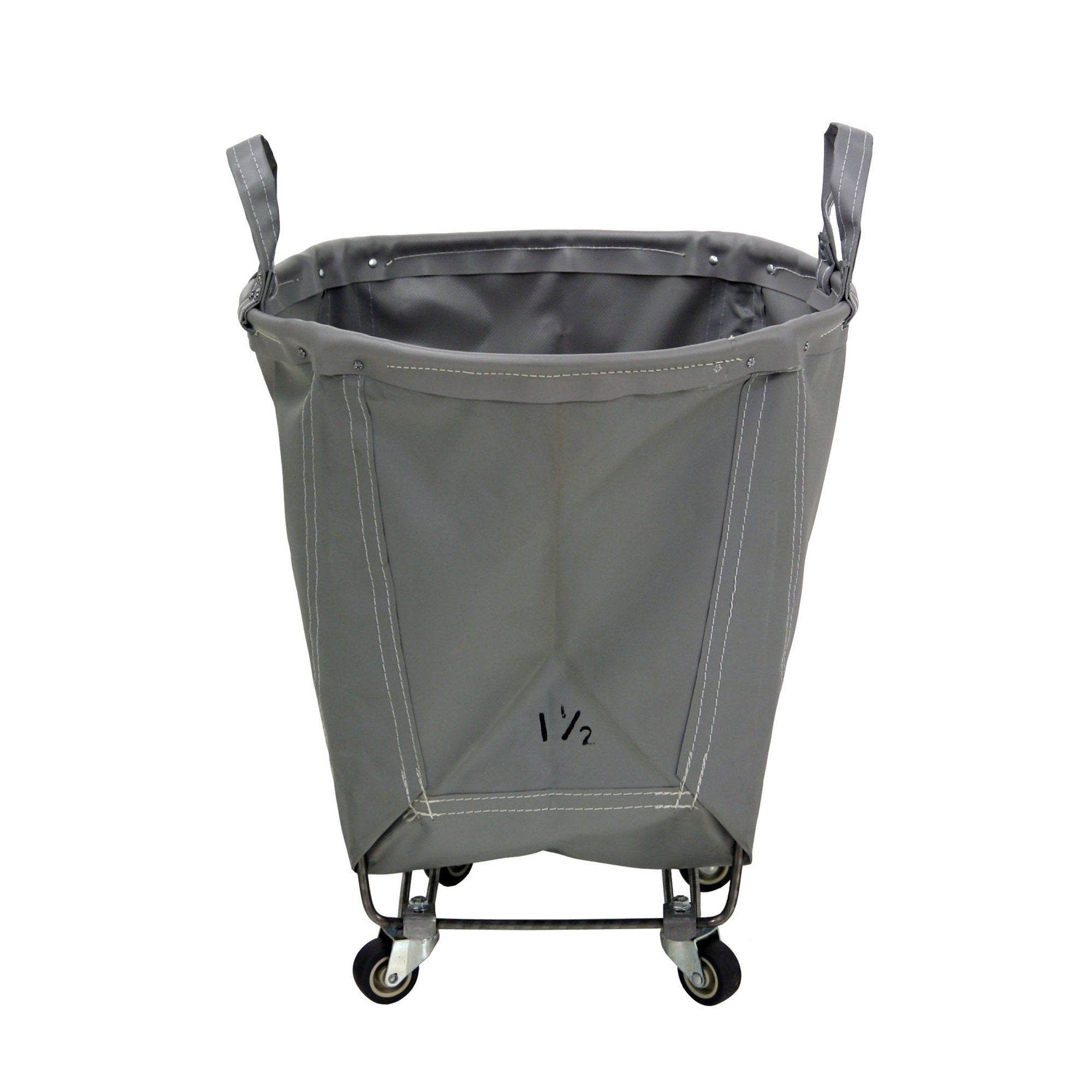 Canvas Round Carry Truck - 1.5 Bu, Gray Vinyl with Gray Vinyl Rim, 2"