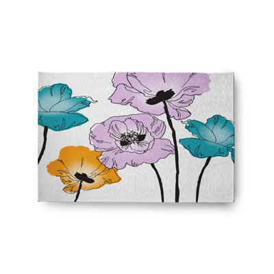 Tapis en chenille Popping Poppies