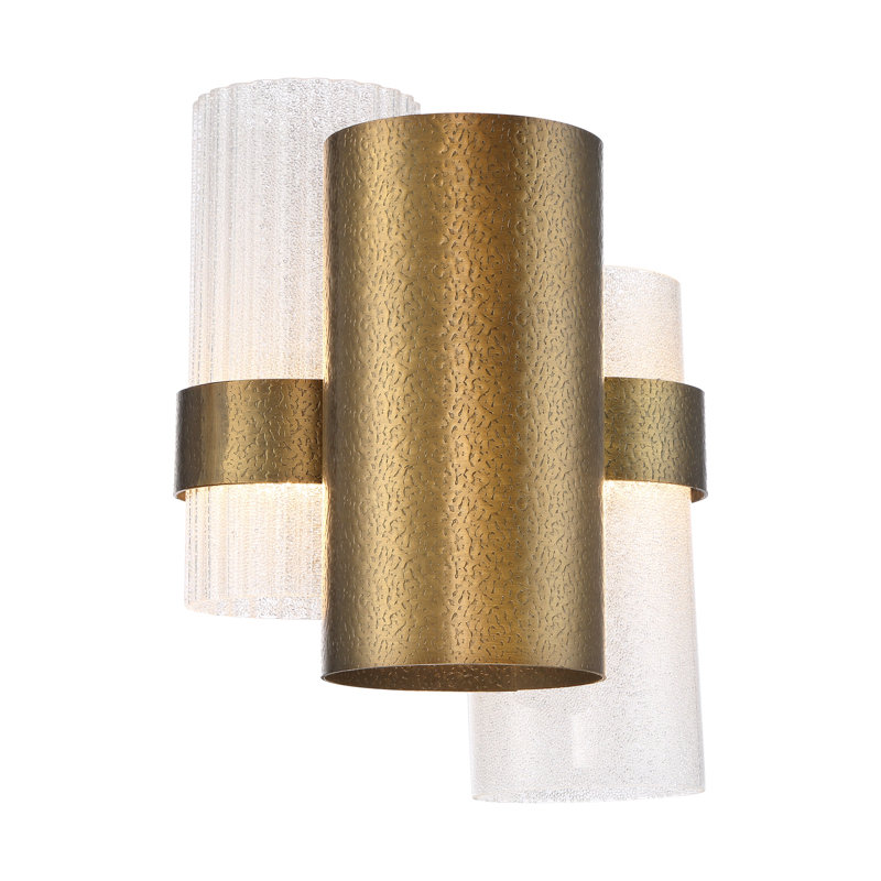 Aged Brass Cylinder LED Wall Sconce