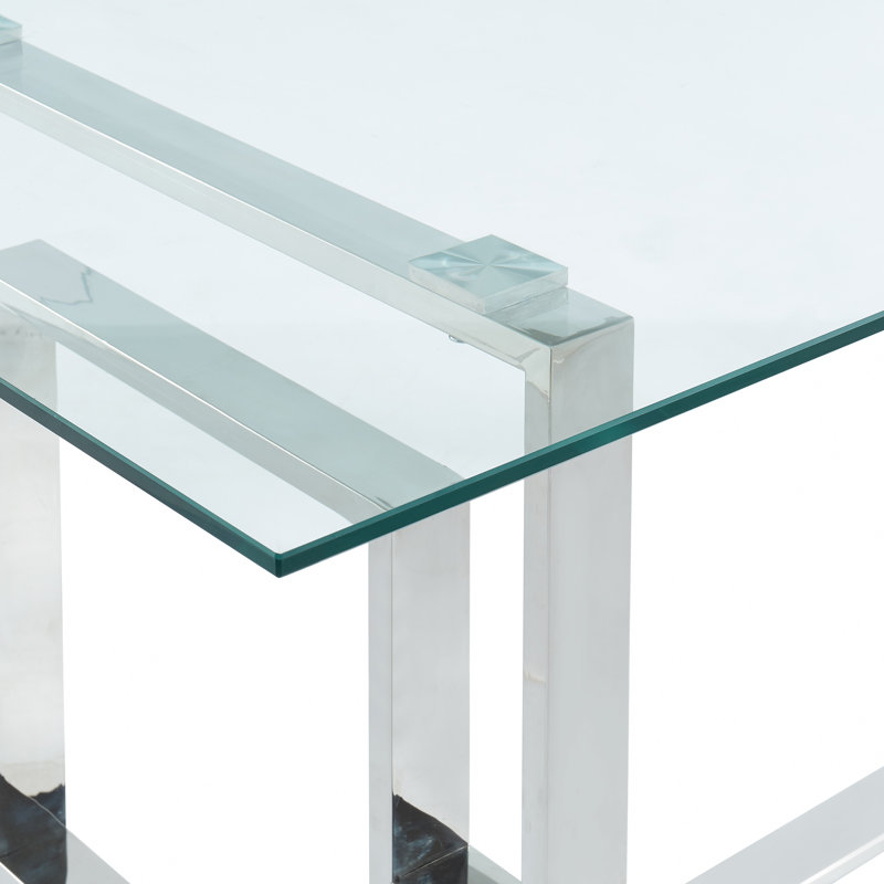 Table de salle à manger Aviana, Argent argent