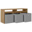 Unfinished TV Stand for TVs up to 42" with Fireplace Included-843836207-842465785