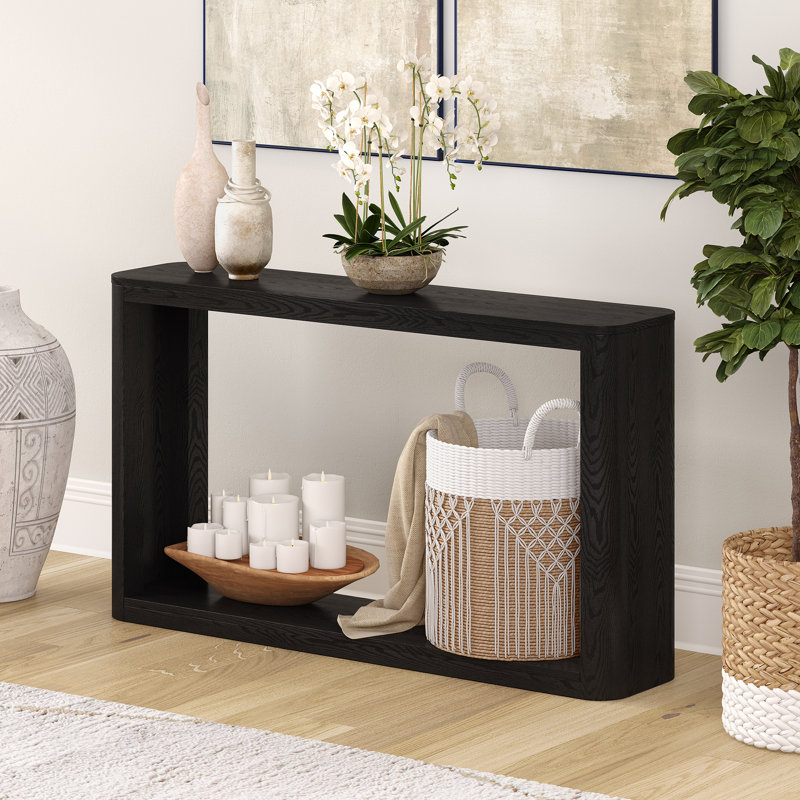Kellan 52" Wide Rectangular Console Table, Black
