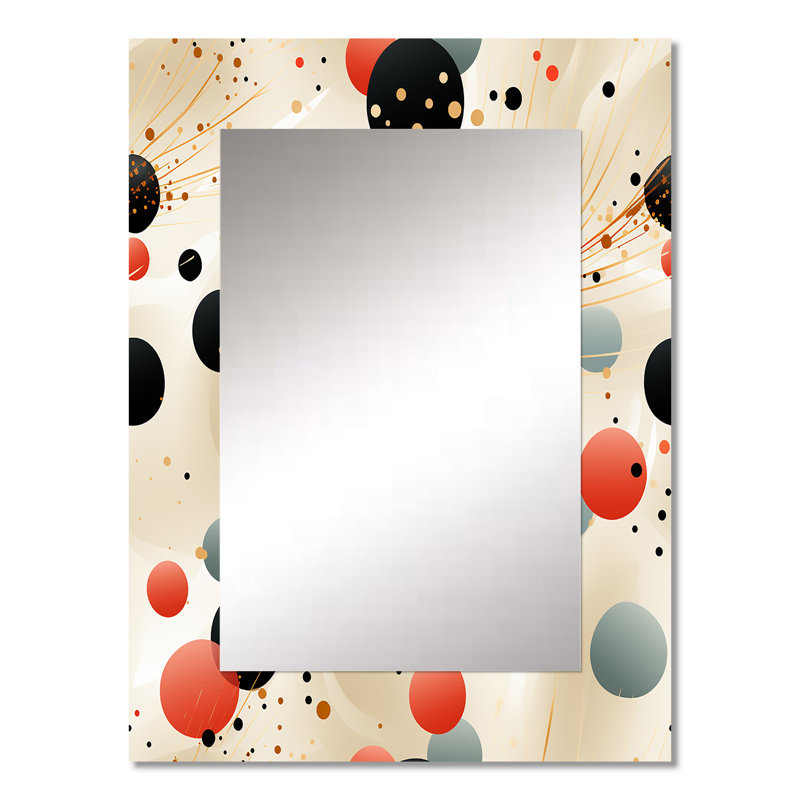 Motif à pois Beacsfield Contemporary Chic - Miroir mural décoratif à pois, 32 po x 24 po