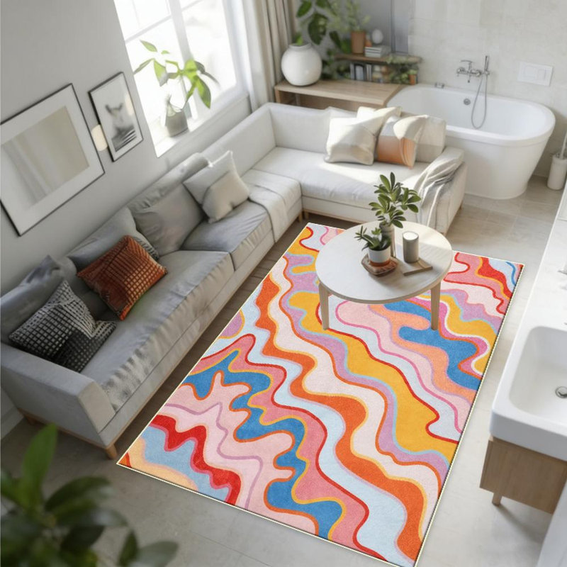 Abstract Pattern Area Rug, Soft And Lightweight, Suitable For All Seasons, Easy To Maintain And Easy To Clean, Machine Washable Carpet Floor Mat, Suitable For Living Room, Bedroom, Hallway, Balcony, Patio, Room Decor, Home Decor, Outdoor Decor