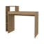 Bureau d'ordinateur en chêne naturel avec rangement ouvert