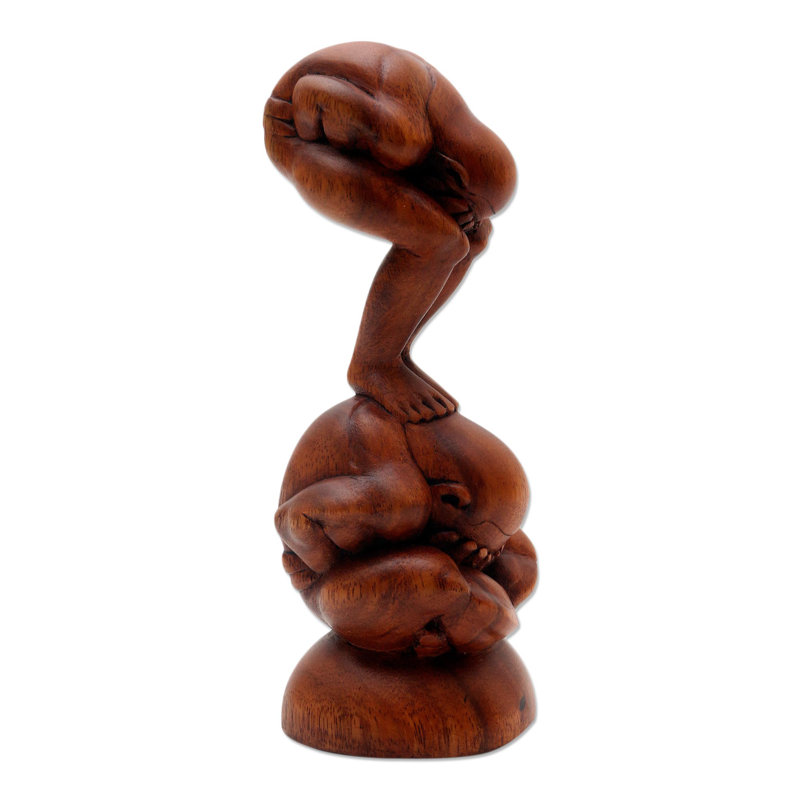 Sculpture Rossa Double Yogi et bois