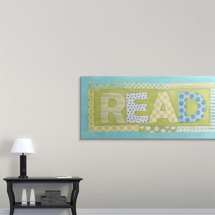 «Read» Shelteridge, art textuel, H 13 po x l 30 po x P 1,5 po, Toile