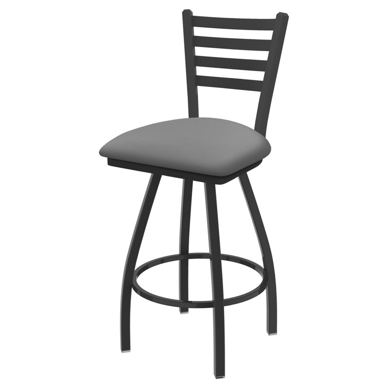 Tabouret de bar pivotant de 36" Evers, Étain, Vinyle - gris Folkstone Canter, Extra Tall (36” Seat Height)