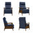 Genuine Top Grain Leather Push Back Recliner, Solid Walnut Wood Arm Mid-Century Modern High Back Manual Recliner, 3 Position Adjustable Lounge Chair for Small Space Living Room, Bedroom And Reading Nook(Set of 2)-729477506