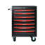 Armoire à outils 20 po à 7 tiroirs avec glissières à roulement à billes - Organisateur de rangement mobile verrouillable pour garage, noir et rouge