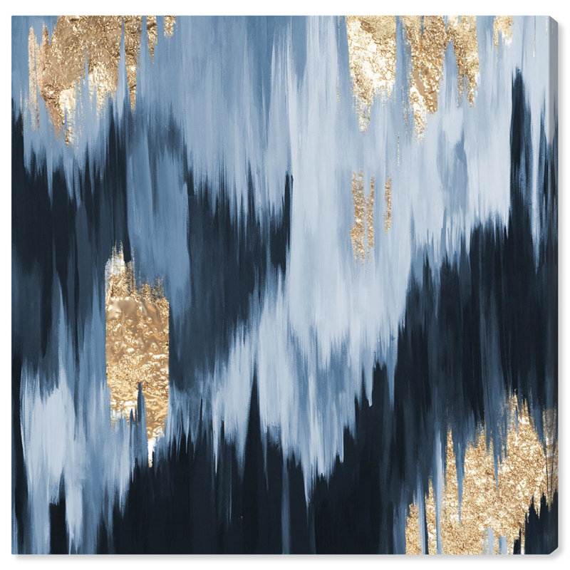 Abstrait, coups de peinture glamour moderne et reproduction d'art sur toile pour le salon, H 24 po x l 24 po x 1,5 po
