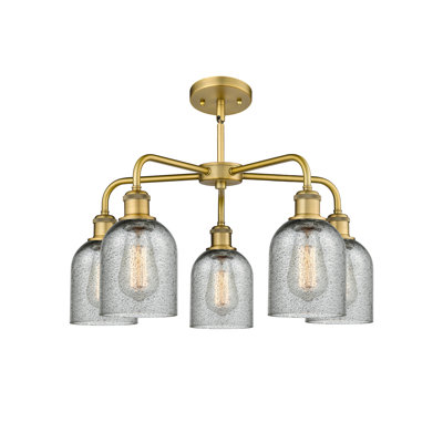 Matewan 5 - Light Steel Dimmable Bell Chandelier