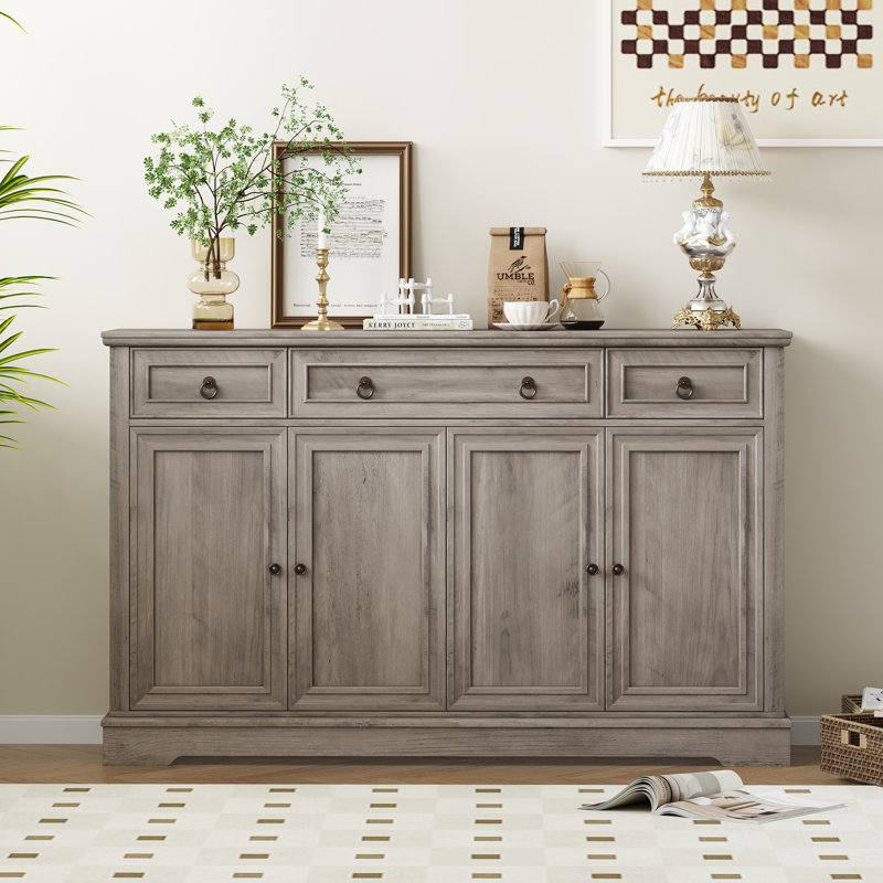 Buffet 54 "avec tiroirs, armoire de salle à manger avec tablette réglable Broadview, Brun gris
