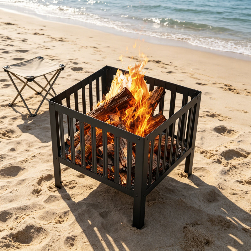 16x16in Square Portable Fire Pit Breathable