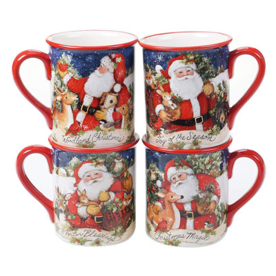 Ensemble de 4 tasses certifiées International Magic of Christmas Santa