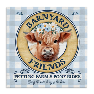 «Barnyard Friends», art mural sur toile à carreaux par Mollie B.