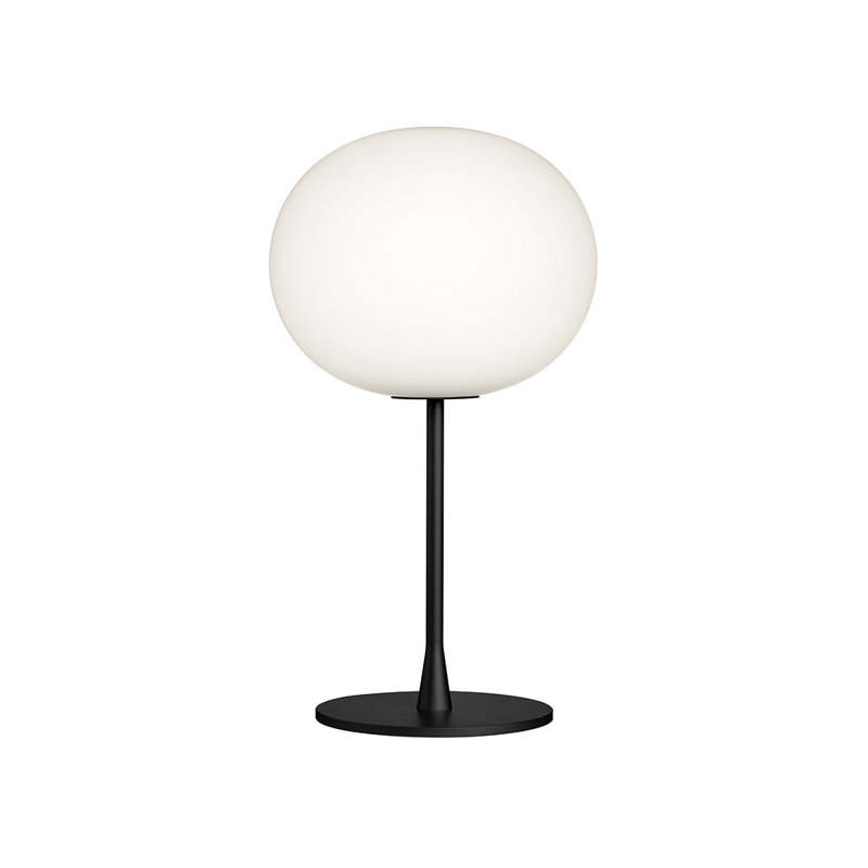 Glo-Ball Glass Table Lamp by Jasper Morrison, Matte Black, T1- 12.9" / 100W Halogen