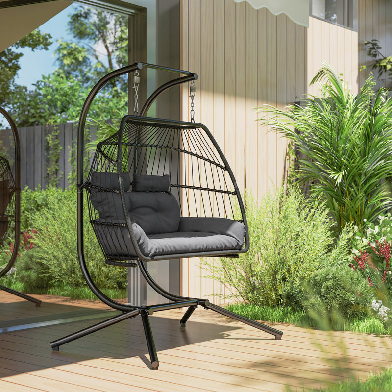 Rattan Swing Chair with Stand