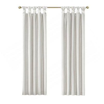 Twist Tab Top Total Blackout Window Curtain Panel With Thermal Insulation And Noise Reduction.