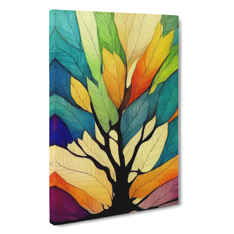 XC1022-1641X Colourful Tree Leaves No.2 Abstract - Wrapped Canvas Print, 50cm H x 35cm W x 3cm D