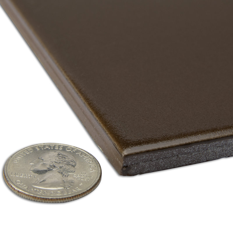 Monocolor 7-7/8 In. X 7-7/8 In. Ceramic Floor And Wall Tile, Brown