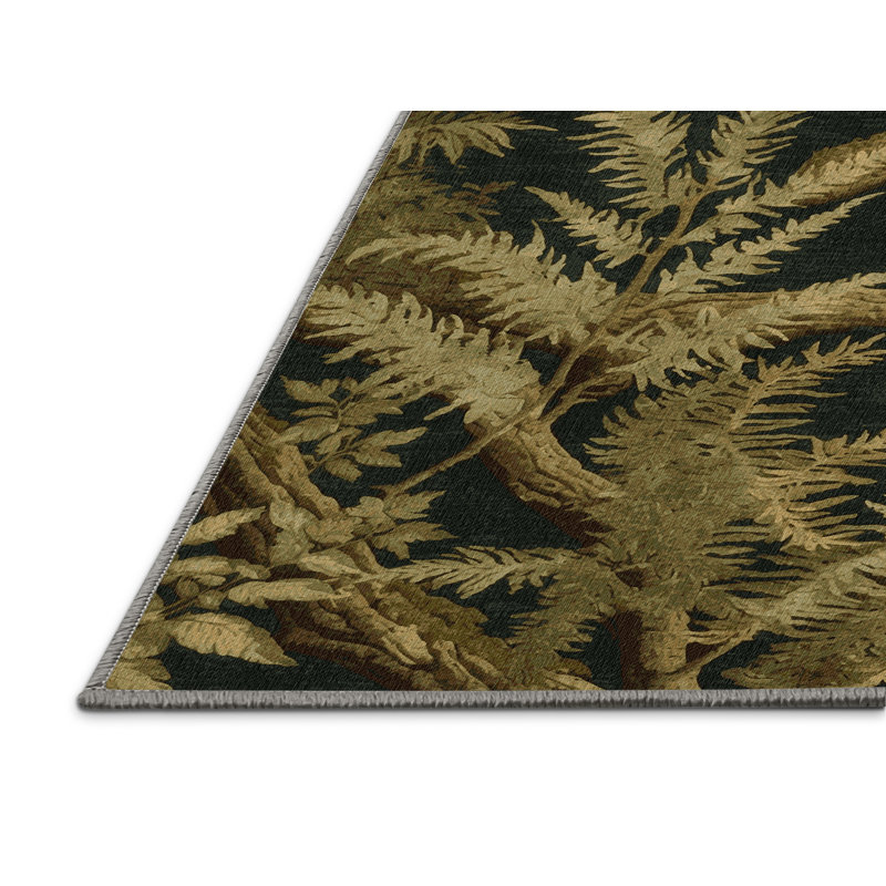 Machine Washable Nature Brown Area Rug, Rectangle 5' x 8'