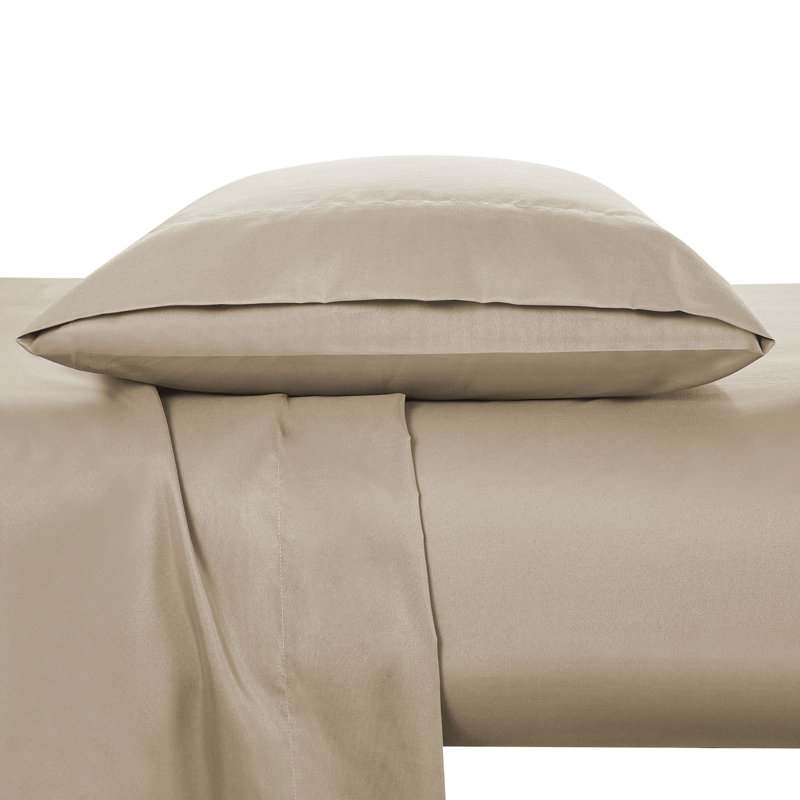 Esca 4-6 Piece Cooling Fiber Sheet Set, Tan, Queen