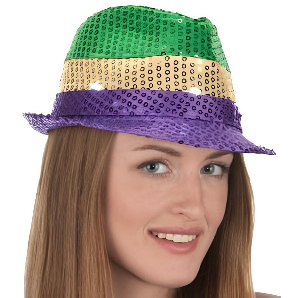 mardi gras fedora hat