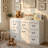 Solid Wood Baby Changing Table Dresser With  7 Drawers, Anti-Tip, 3 Colors-914582170