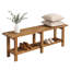 Banc de rangement pour chaussures 63 pouces en bois massif avec tablette de rangement