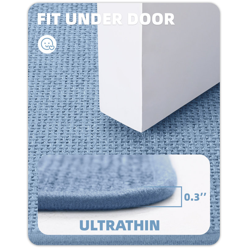Abelard Non-Slip Bath Rug, 15.75"W x 23.62"L, Blue