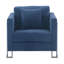 Euda Fabric Upholstered Accent Chair with Brushed Stainless Steel Legs-1723816516