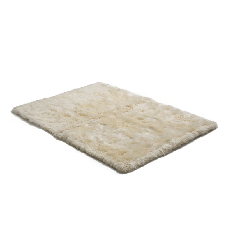 Solid Colour Sheepskin Shag 120cm X 180cm Area Rug