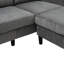 Gray 3, rangement, repose-pieds, porto, conception américaine, canapé modulaire traditionnel à assise mi-moelleuse avec revêtement en lin, chargement, porte-gobelets porte-revues - structure en bois de pin