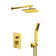 Balsamo Gold In Wall Thermostatic Shower Set with LED and Overhead Options