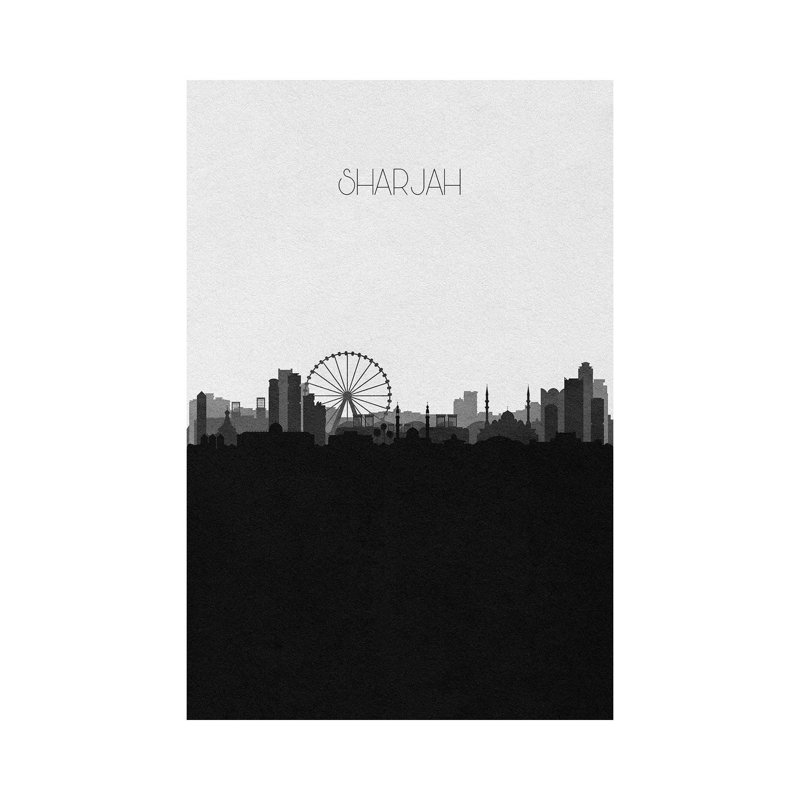 Sharjah, Uae City Skyline by Ayse Deniz Akerman - Wrapped Canvas Print