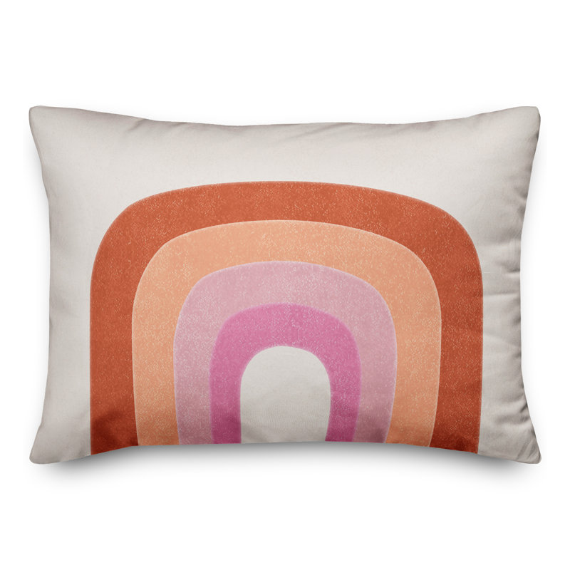 Retro Rainbow Rectangular Pillow Cover & Insert
