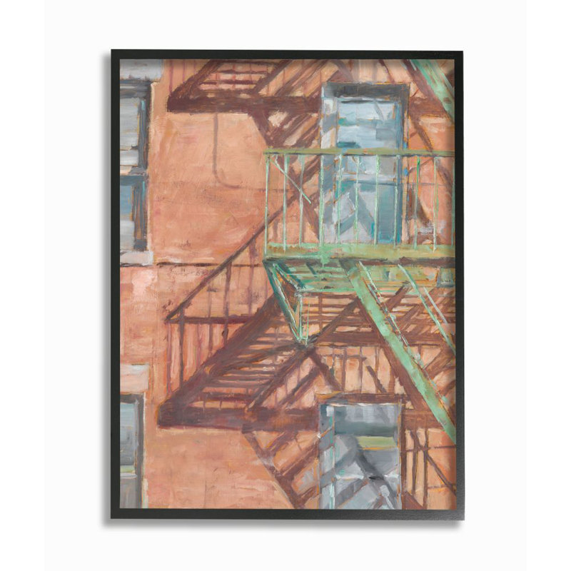 Cityscape fire red green» par éthan harper-reproduction d’art sans cadre sur toile, H 14 po x l 11 po x P 1,5 po