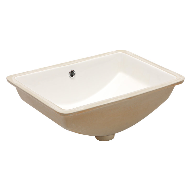 Lavabo de salle de bain rectangulaire encastré en céramique 21 "avec trop-plein 21"