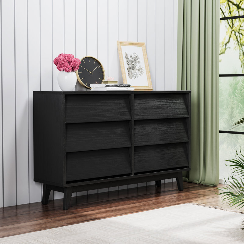 Commode d'appoint Siefert, Noir, 30'' H X 47.3'' W X 13.4'' D