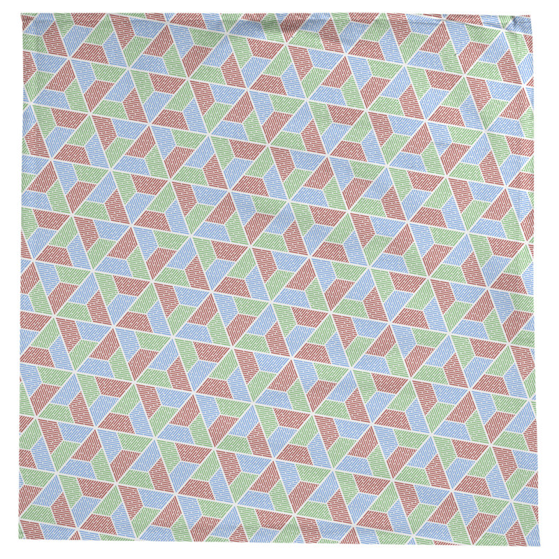Leffel Trapezoids Tablecloth, Green/Red/Blue