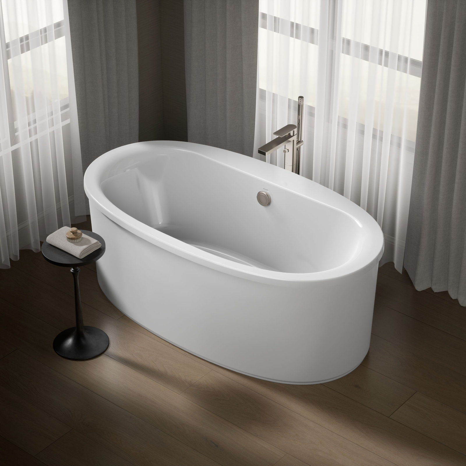 Sunstruck 66" Freestanding Soaking Bathtub, White