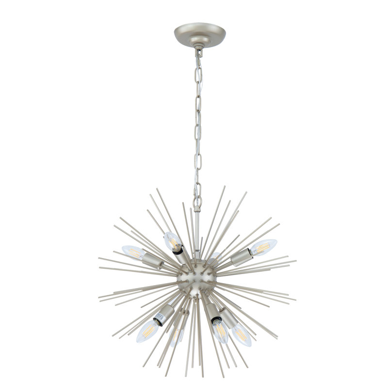 Sumler 8-Light Dimmable Sputnik Sphere Chandelier, 18" H x 20" W x 20" D, Champagne