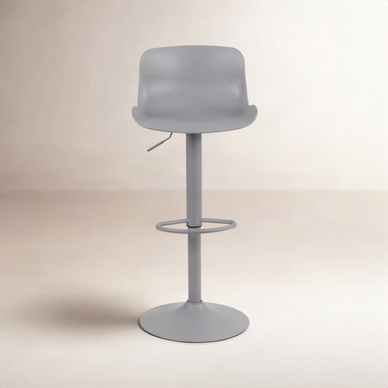 Meli Height-Adjustable Swivel Bar Stool, Gris