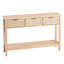 Console en rotin naturel avec 3 tiroirs de rangement et porte coulissante | Table d'appoint pour hall d'entrée | Idée de cadeau