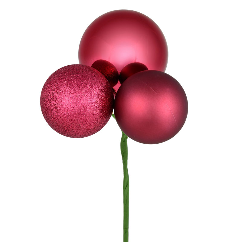 Ornement en forme de boule 18 po Vickerman, 4 par sac, Rouge baie